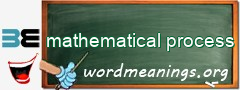 WordMeaning blackboard for mathematical process